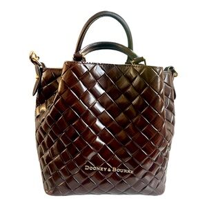 Dooney & Bourke Dark Brown Woven Tote